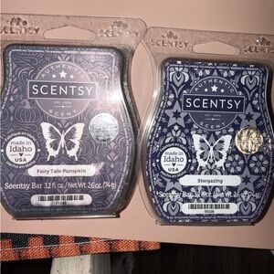 Scentsy Fairy Tale Pumpkin and Stargazing Wax Bars - Purple and Blue